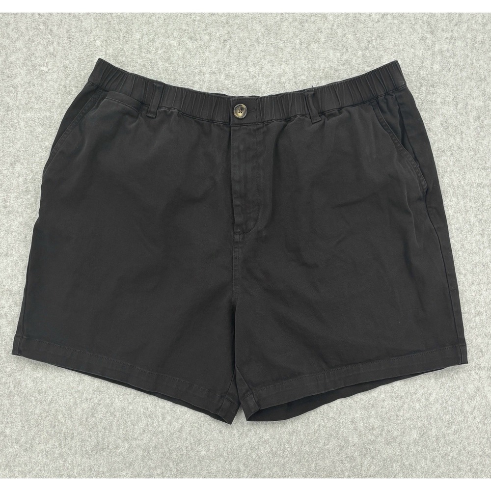 COVE USA Men's Chino Shorts 38W 5L Black Stretch Elastic Waist 5" Inseam